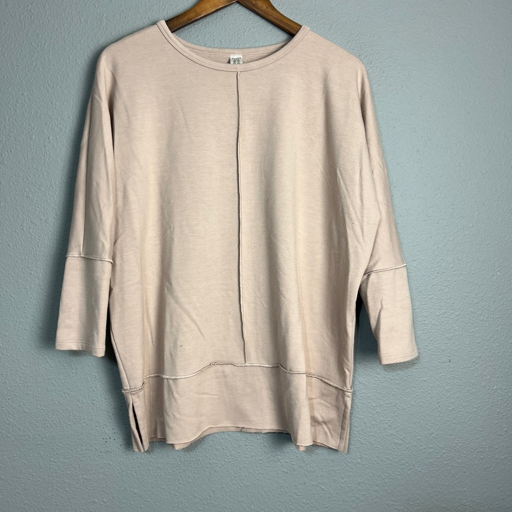Spanx Tunic Perfect Length Top Dolman Sleeve Comfy Lounge‎ Wear Neutral Beige Sm